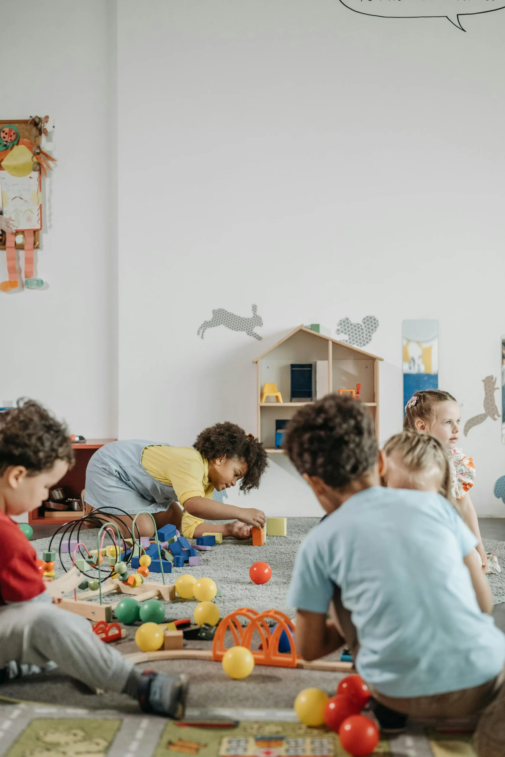 Children playing on carpets